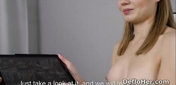  Cute virgin Jennifer Lorentz removes hot lingerie